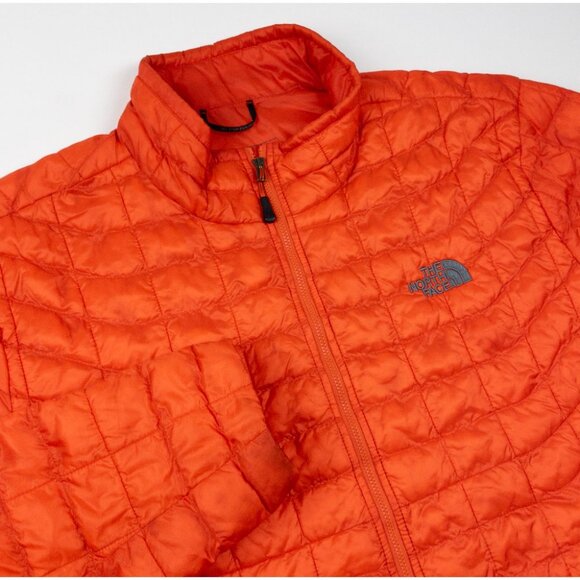 The North Face Thermoball Puffer Jacket Men's XL Orange Lightweight Full Zip - Picture 7 of 16